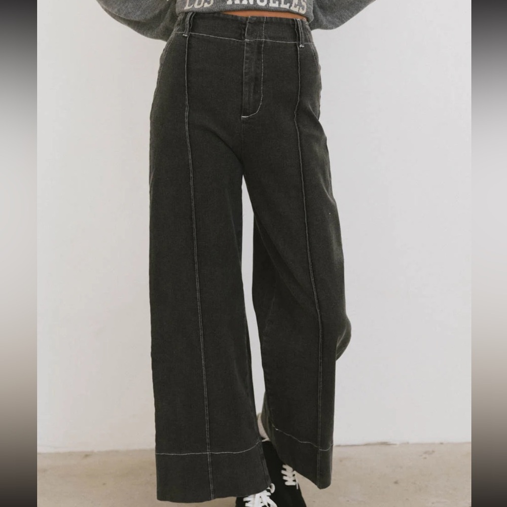 Bohme Black High Rise Wide Leg Jeans